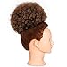 AISI QUEENS Brown Puff Ponytails Synthetic Afro Puff Curly Hair Ponytail African American Short Kinky Curly Wrap Drawstring Hair Extensions with 2 Clips(1B/30#)