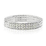 Sobly Jewelry 3-Row Three Row Crystal Rhinestone Stretch Cz Tennis Ankle Anklet Bracelet Sexy