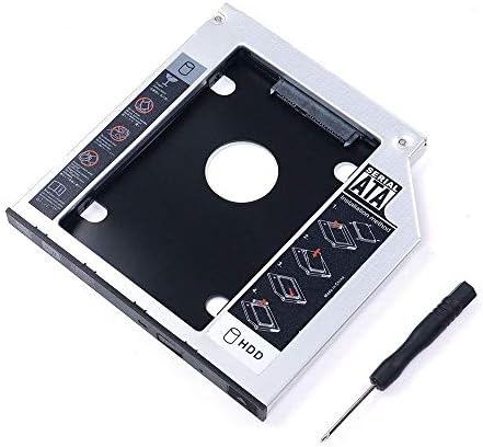 2.5'' SATA HDD SSD Hard Drive Disk DVD CD ROM Optical SuperDrive Caddy Tray Adapter for General Laptop12.7mm CD Optical Drives, SATA III Connectivity for HP, ASUS, Acer (General 12.7mm)