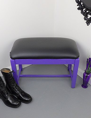 Padded Bench Purple Black Vanity Stool Entryway