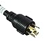 AC WORKS 1FT 10AWG L14-30P 30A 125/250V Locking Plug to 6-15/20R T Blade 15/20A 250Volt Connector L1430620-012 -Limited Five year warranty