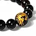 Merdia Men's Tiger Eye Stone Elastic Bead Bracelet with Loong Pattern Bead | Mens Jewelry | Loong Bracelet for Men | Mens Bracelet | Beaded Bracelet | Tiger Eye Bracelet Men | Crystal Bracelet