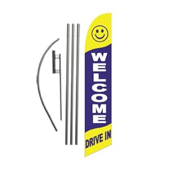Amazon Com Welcome Drive In Advertising Feather Banner Swooper