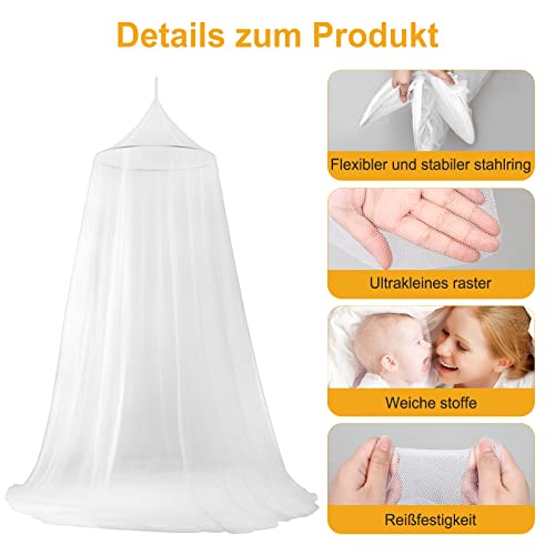 VEVOQIM Mosquito Net Bed for Double Bed Single Bed, Large Mosquito Net Travel Bed Canopy Mosquito Net Fine Mesh as Mosquito Protection, Fly Net Mosquito Nets for Travel and Home Indoor Outdoor