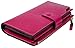 YALUXE Women's RFID Blocking Large Capacity Luxury Wax Genuine Leather Clutch Wallet Multi Card Organizer