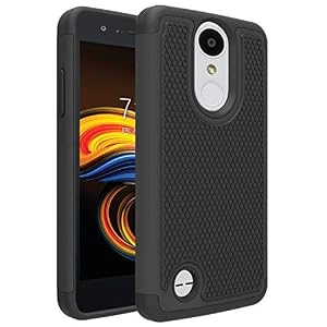 Image of LG Aristo 3/LG Aristo 2/LG Tribute Empire/K8S/Tribute Dynasty/Phoenix 4/Rebel 4/Zone 4/Rebel 3 LTE/Risio 3/LG K8+ Plus/Phoenix 3/Fortune 2 Phone Case, OEAGO [Shockproof] Hybrid Dual Layer Case, Black