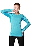 WW SPORTOWN Women's Long Sleeve Seamless Running/Yoga Shirt Tops Base Layer Tee