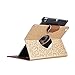 ULAK iPad Air Case, 360 Degrees Rotating Stand Protective Case for iPad Air (2013 Release) Bling Honeycomb Cover with Auto Sleep/Wake Feature (Gold)