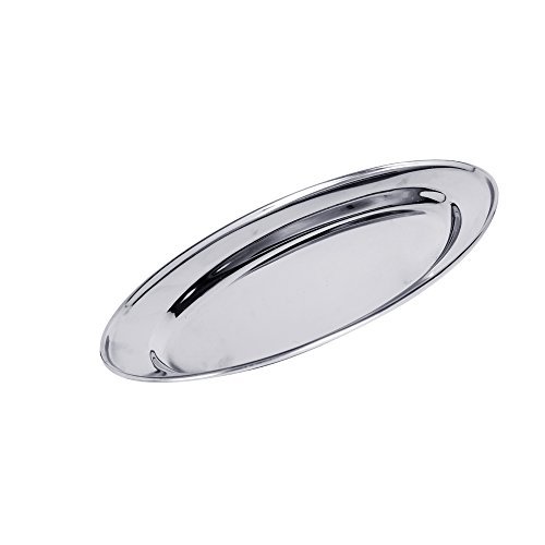 Kosma Stainless steel Oval Plate | Serving Tray | Oval Tray | Plater | Rice Plate - 55cm