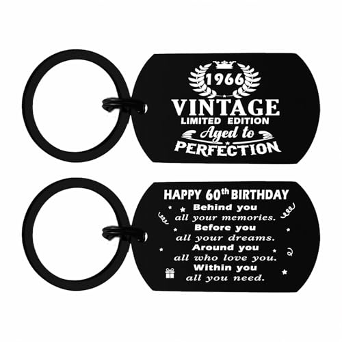 Viayen 60th Birthday Gifts Women Men, Vintage 1965 Keychain, Turning 60 Years Old Birthday Present Decorations for Female Male at Amazon