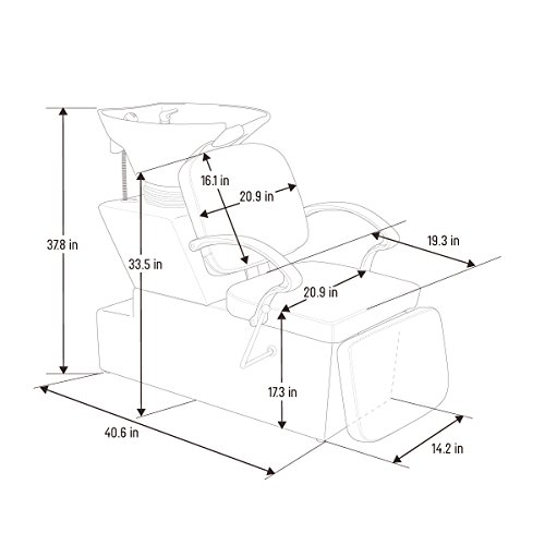 Erfect Salon Bowl Shampoo Sink Backwash Chair Barber Beauty Spa