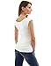 PattyBoutik Women Cowl Neck Ruched Double Layer Top (Ivory Small)