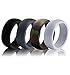 Utopia Fitness Silicone Wedding Ring for Men (Pack of 4) - Sturdily Constructed, Comfortable, Light-Weight Design – Hypoallergenic and Antibacterial Silicone Wedding Band for Active Men, Athletes