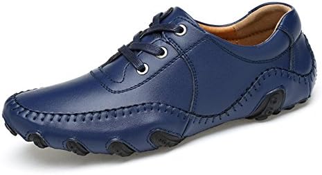 ChicWind Men's Comfy Driving Car Leather Loafers Boat Shoes Moccasins Blue