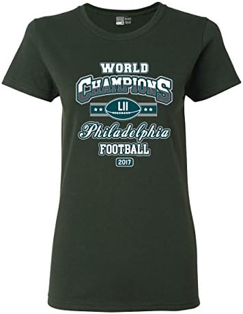 Ladies World Champion Philadelphia Football DT T-Shirt Tee (Medium, Forest Green)