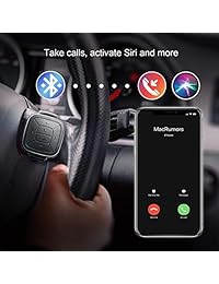 TUNAI Button Media Remote Control   Bluetooth 5.0 Wireless 6 Button Remote for iPhone and Android Smartphones   Play Pause, Next Last Track, Volume, Calls, Siri Assistant, Camera and Video Recording