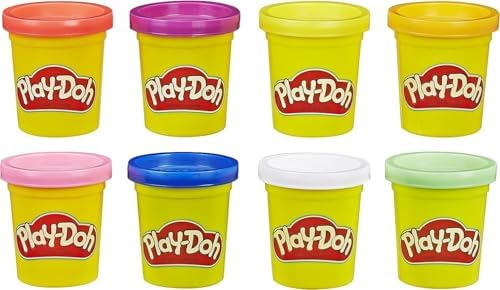 Rainbow Pack 8 x 56g Dosen, Bastel-Set mit hochwertiger Knetmasse in 8 fröhlichen Farben, fördert die Feinmotorik und das Gestalten, kreatives für Kinder ab 2 Jahren