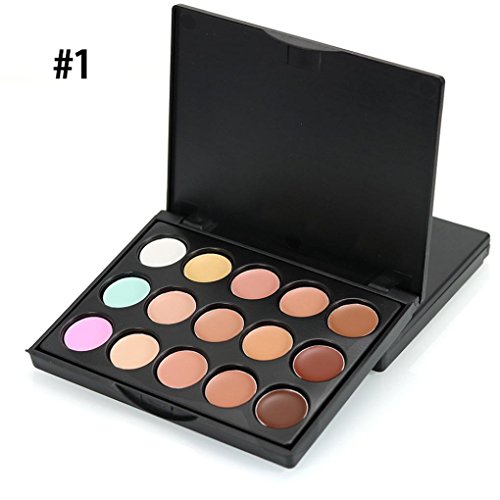 Qisc MIni Professional 15 Colour Concealer Camouflage Contour Eye Face Cream Makeup Palette (15 colours) (A) - Thumbnail 2