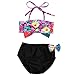 Infant Baby Girls Swimsuit Floral Bowknot Bikini Set Strap Top+Shorts (6-12m, Black)