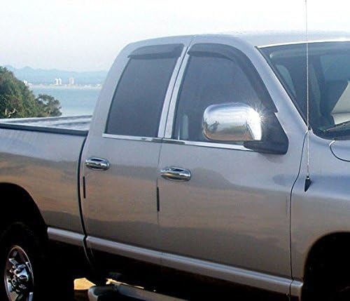 UpgradeYourAuto 4PC Chrome Window Sill Trim for Dodge Ram 2004-2008 Quad Cab - USA-Made Stainless Steel Mirror Finish