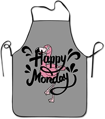 Aprons For Women With Pockets Short Flamingo Pink Bird Happy Monday Interesting Life Feel Relax Keep Clean Kitchen Aprons Simple