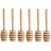 Martz 6PCS Honey Comb Sticks, 4 Inch Mini Olive Wooden Honey Dipper Stick, Honey Stirrer for Honey, Jam, Melted Chocolate or 