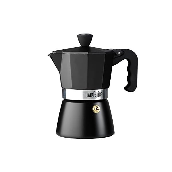 La Cafetière Classic 3-Tassen-Espressokocher für den Herd, schwarz – 200 ml (7 fl oz)