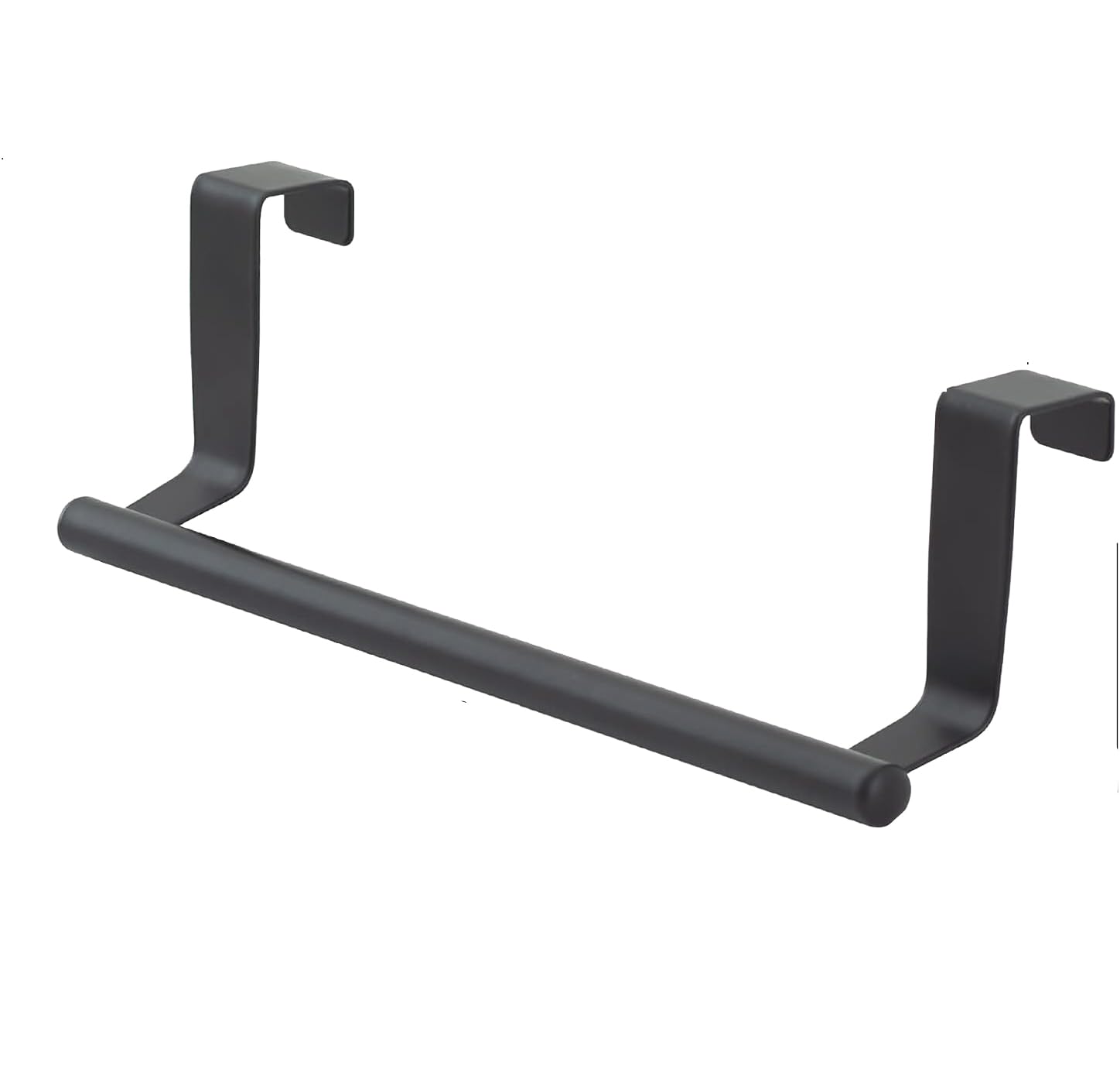 Over The Door Towel Rail Towel Holder for Cupboard Drawer Cabinet Kitchen and Bathroom Towel Rail (1, black)