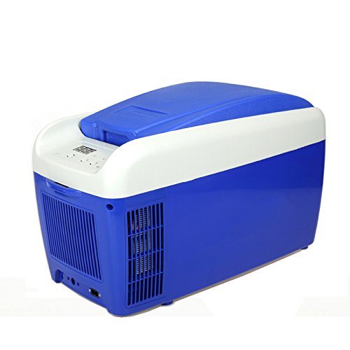 Click Here to See More Images YI HOME- Car Refrigerator Portable Mini Fridge Household Small Electronic Freezer Travel Fast Cooling Heating Blue,8L