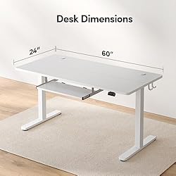 FEZIBO Standing Desk with Keyboard Tray, 63 × 24