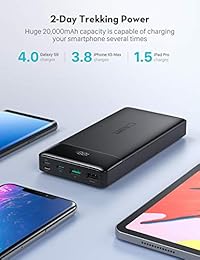 RAVPower Portable Charger 20000mAh PD 3.0 Power Bank QC 3.0 18W USB C External Battery Pack Tri-input and Tri-output Cell Phone Charger Battery for iPhone, Samsung Galaxy and More