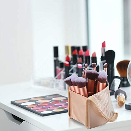 Travel Makeup Brush Bag, Portable Rose Gold Makeup Brush Holder Organizer Bag Waterproof Stand-Up Makeup Brush Pouch,Professional Artist Makeup Brush Case 8 Travel Makeup Brush Bag, Portable Rose Gold Makeup Brush Holder Organizer Bag Waterproof Stand-Up Makeup Brush Pouch,Professional Artist Makeup Brush Case
