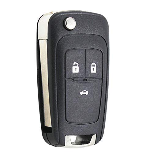 Flip Folding Remote Car Key Fob Cover Case Shell For Chevy Camaro Cruze Chevy Equinox Sonic Terrain 2 3 4 Button HU100 Blade (3B)