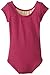 Little Girl’s Short Sleeve Scoop Neck Ballet One Piece Leotard Dancewear (Pink)