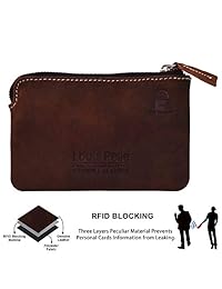 Louis Pelle RFID Bloqueo Cartera minimalista de cuero genuino Hombres Mujeres Moneda Bolsa de cambio