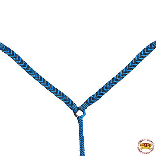 HILASON Horse Breast Collar Flat Braided Paracord Turquoise/Black