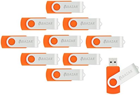 Abazar 8 GB USB 2.0 Flash Drive (10- Pack) Thumb Drives Swivel Set - Orange