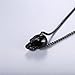 U7 Gothic Jewelry Ion Plating Black Wheat Rope Chain with Antique Skull Skeleton Pendant Necklace for Men Women, 22 Inch