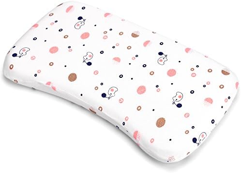 Protective Sleeping Pillow &amp; Organic Cotton Pillowcase With Varieties Of Cute Patterns for Child, Prevent Flat Head Syndrome (Elephant2)