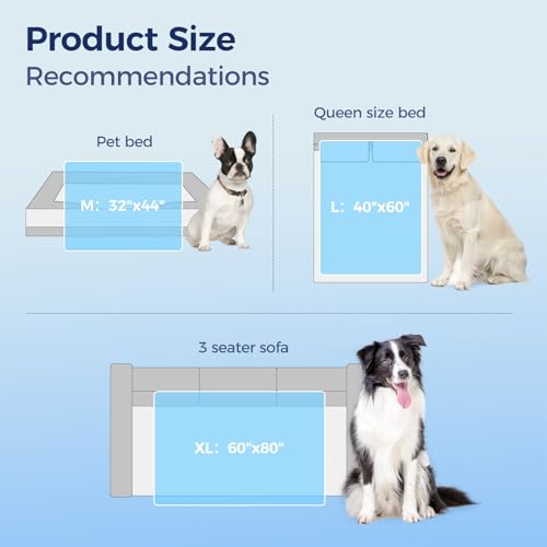 Rywell Dog Cooling Blanket 101x153cm,Waterproof Dog Cooling Mat Q-Max>0.5, Cooling&Cotton Surfaces for All Seasons,Washable Dog Blanket,Grey