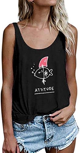 Women Letter Vest Sleeveless Loose Crop Tops Tank Tops Blouse Tops T-Shirt