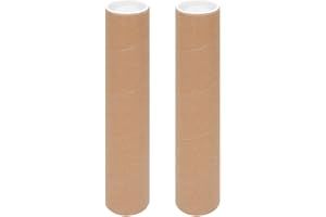 GLEAVI 2 Pack Poster Tubes with Caps 3.14 Inch X 11.81 Inch Heavy Duty Mailing Tubes for Artwork Storage and Document Transpo