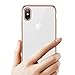 iPhone Xs/X Case, RANVOO Ultra Slim Thin Clear Case with Premium Flexible Chrome Bumper and Transparent TPU Back Plate Protective Cover for iPhone Xs/X, Gold