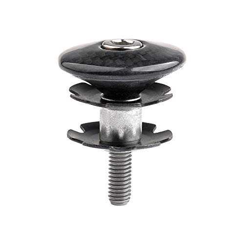 Yaruijia Bicycle Headset Carbon Fiber Top Cap Star Nut Titanium Bolt for Fork 1-1/8 Inch(Glossy,Titanium)