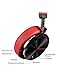 Bluedio T5 Active Noise Cancelling Headphones Over Ear Wireless Bluetooth Headphones with Mic Portable Stereo Headsets for Cell Phones Travel Work (Red)