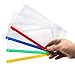 Bestsupplier 50 Pcs Clear Plastic Mesh Zip Document Pouches Zip File Folders with A5 Size Paper, 5 Color