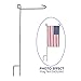 KINREX Garden Flag Pole Holder Stand - Black Metal Iron Wrought Stake Poles for Outdoor Garden Lawn Yard - 3 Piece Set - 35
