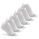 Prince Women's Tab Performance Athletic Socks for Running, Tennis, and Casual Use (6 Pair Pack) (Women's Shoe Size 6-10 (US), Solid White)