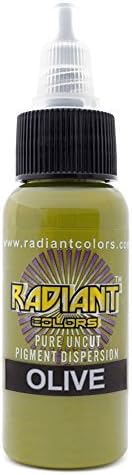 Radiant ColorsTattoo Ink Professional Tattooing Inks Fluid Vegan Pigments 1/2 oz Half Ounce Olive