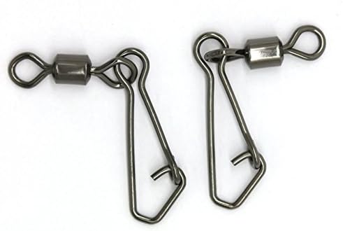 OPUSS New 50pcs 2/4/6/8 Ball Bearing Fishing Swivels Snap Connector With Hooked Snap